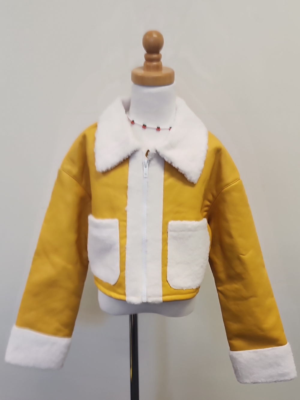 ASOS Girls Mustard Sherpa Trim Jacket Size 10
